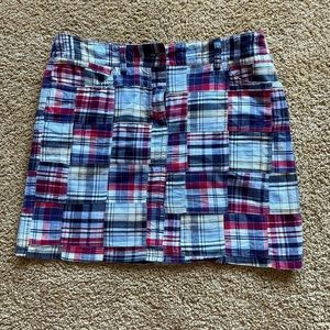 Loft Madras skirt size 6 blues, red, white